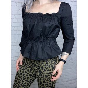 Nasty Gal Black off shoulder peasant top Small 6